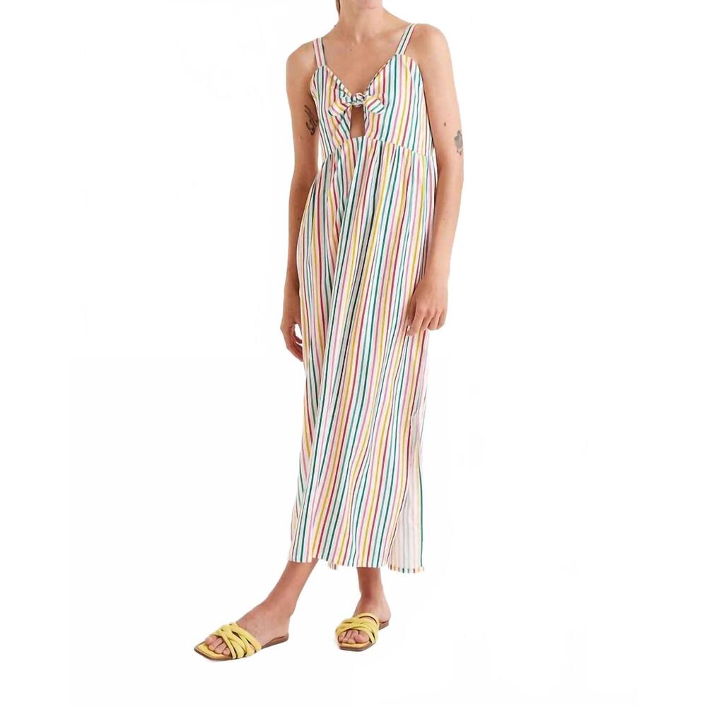 NEW COMPANIA FANTASTICA rainbow stripe long dress in pattern